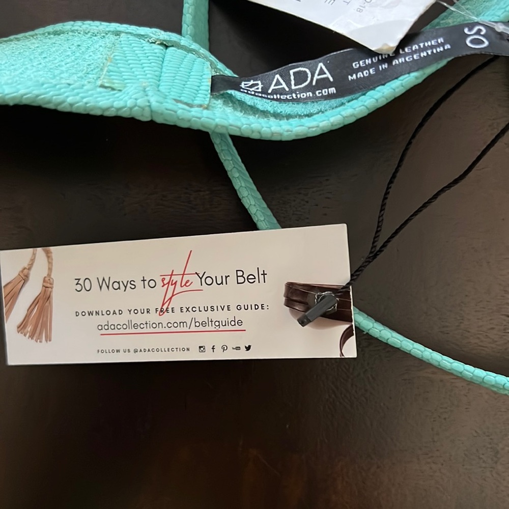 ADA COLLECTION WRAP BELT--AQUA PYTHON - Picture 9 of 11